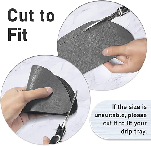 Miniatura 4 de LOPNUR Bandeja de goteo para refrigerador, paquete de 2: atrapador de goteo para refrigerador, dispensador de agua para refrigerador, tapete Gris