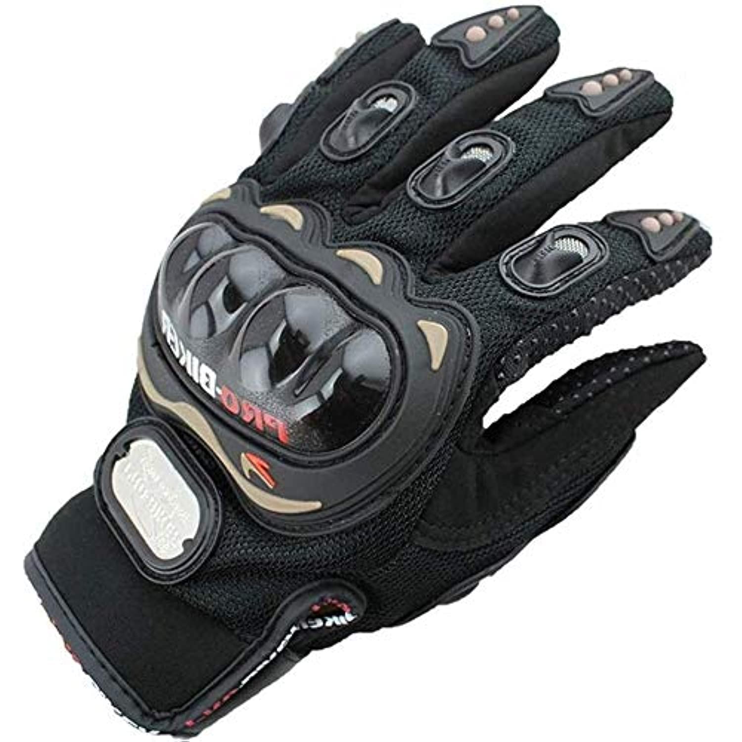 Rag&Sak Bike Gloves Motorcycle, Motorbike, Pro Biker Gloves Full Finger Carbon Fiber Outdoor Sports Riding Motorbike Gloves Racing Cycling Gloves Screen Touch Gloves (L)