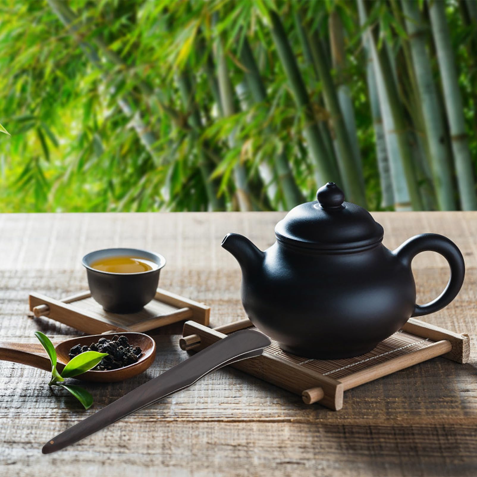 STOBAZA Tea Ceremony Supplies Tea Brush Tea Clip Set Tea Pen Set Tea Art Utensils Bamboo Tea Tools Home Tea Set