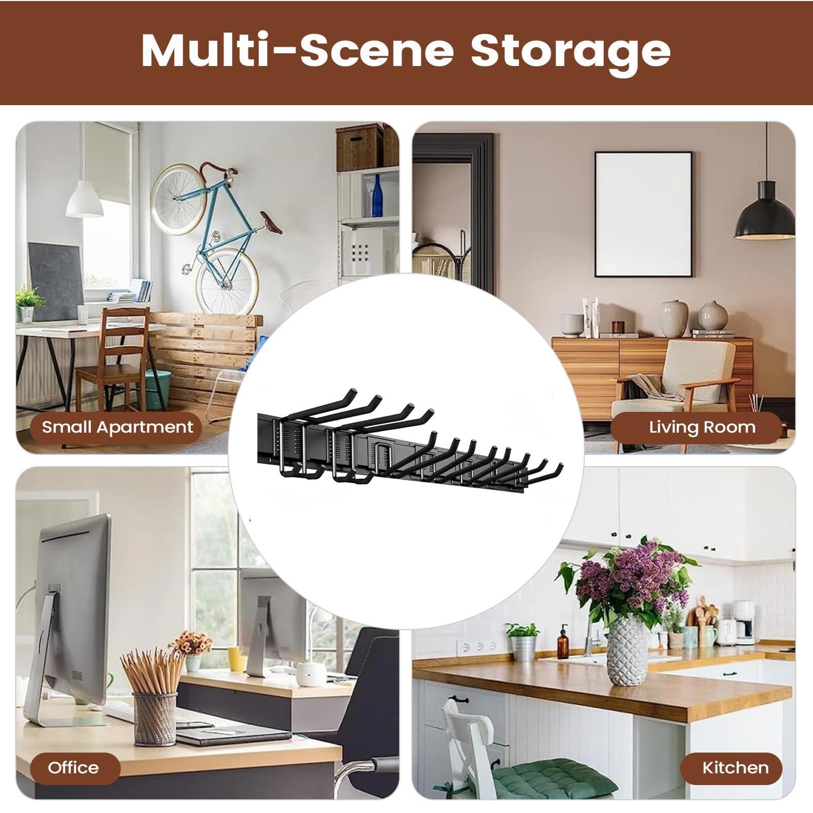 Ganchos de Almacenamiento para Garaje Perchero Mural Antideslizante