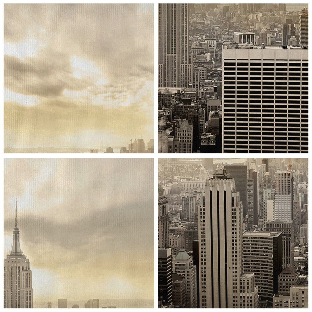 Cuadro Decorativo 55x100 cm Moderno Vertical Arquitectura Ciudades - 2630 | Nueva York Ciudad Rascacielos Cuadro sobre Lienzo Grande Arte mural Decoración del Hogar Salón Dormitorio Cocina