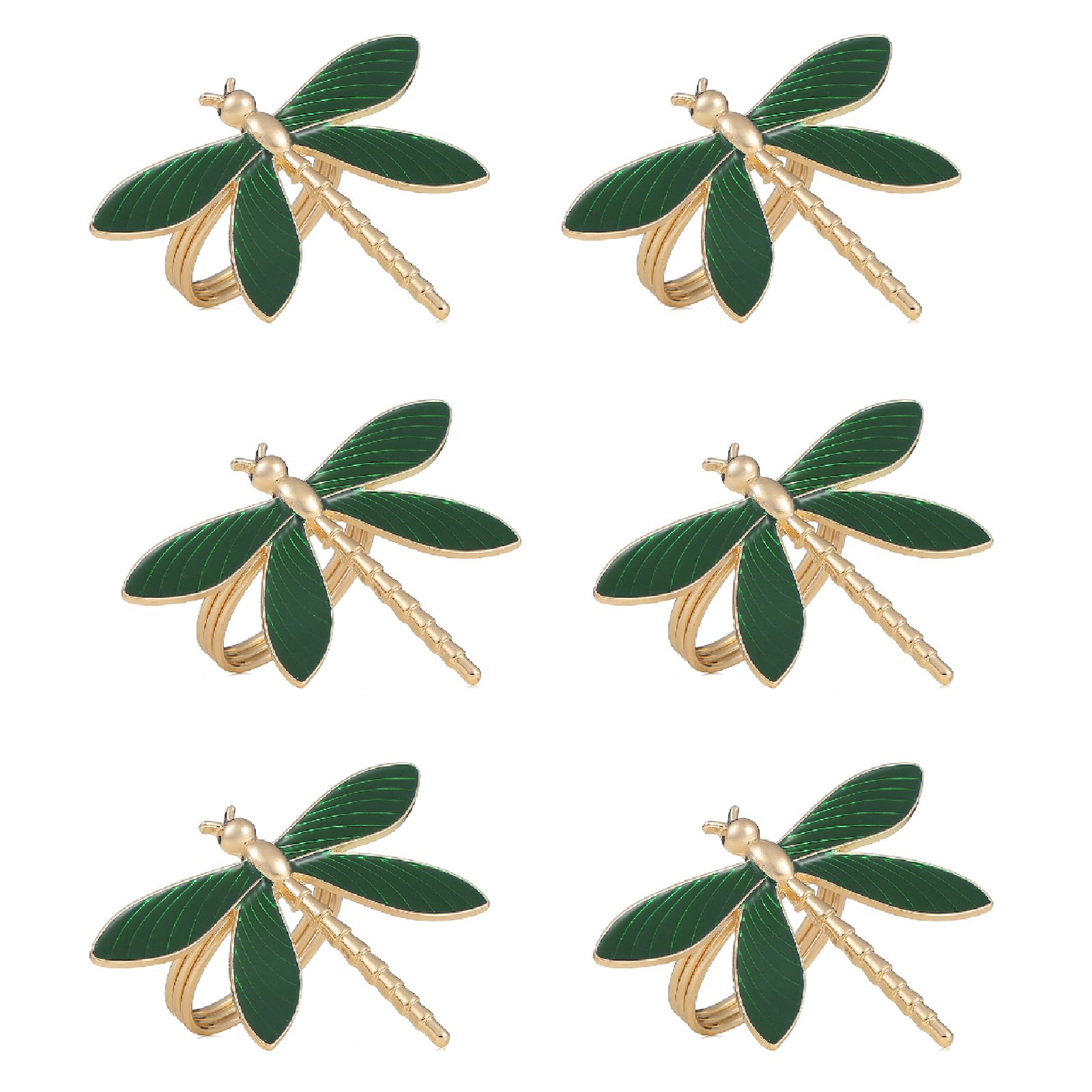 ronds de serviette libellule 6 pièces