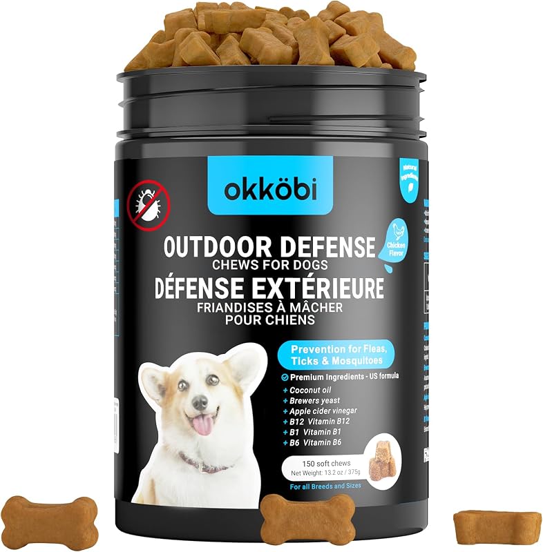 Flea and Tick Prevention Chewables for Dogs - 150 Chews - Flea & Tick Control - Vet-Approved Oral Treatment - Chicken Flavor