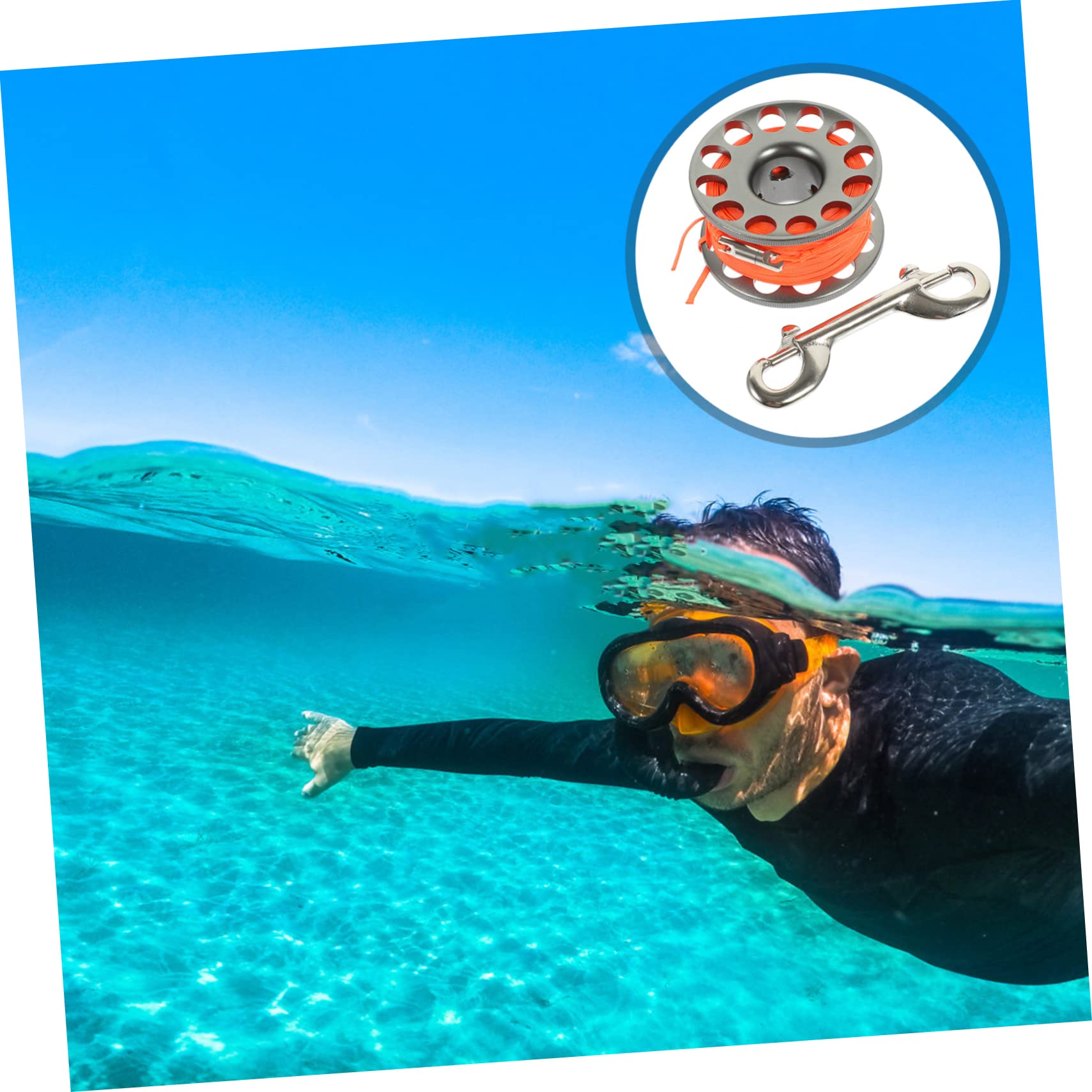 VICASKY 1 Roll Diving Spool Portable Diving Accessory Spools Scuba Diving Gear Underwater Divers Rope Reel Scuba Tool Lightweight Diving Finger Reel Guide Line Spool Aluminum Alloy