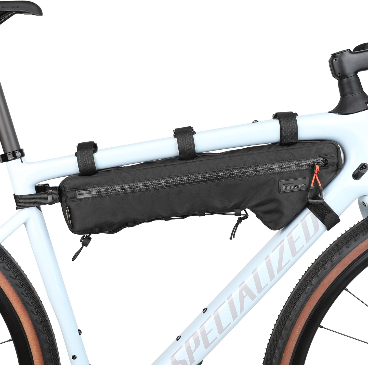 ( with minor rips ) Bicycle Frame Bag Bike Triangle Bag Waterproof Bike Bag 2.4L with Dual Side Mesh Pockets for MTB Road Bike Cycling Commuting and Outdoor Adventures Black-2.4L 2.4L