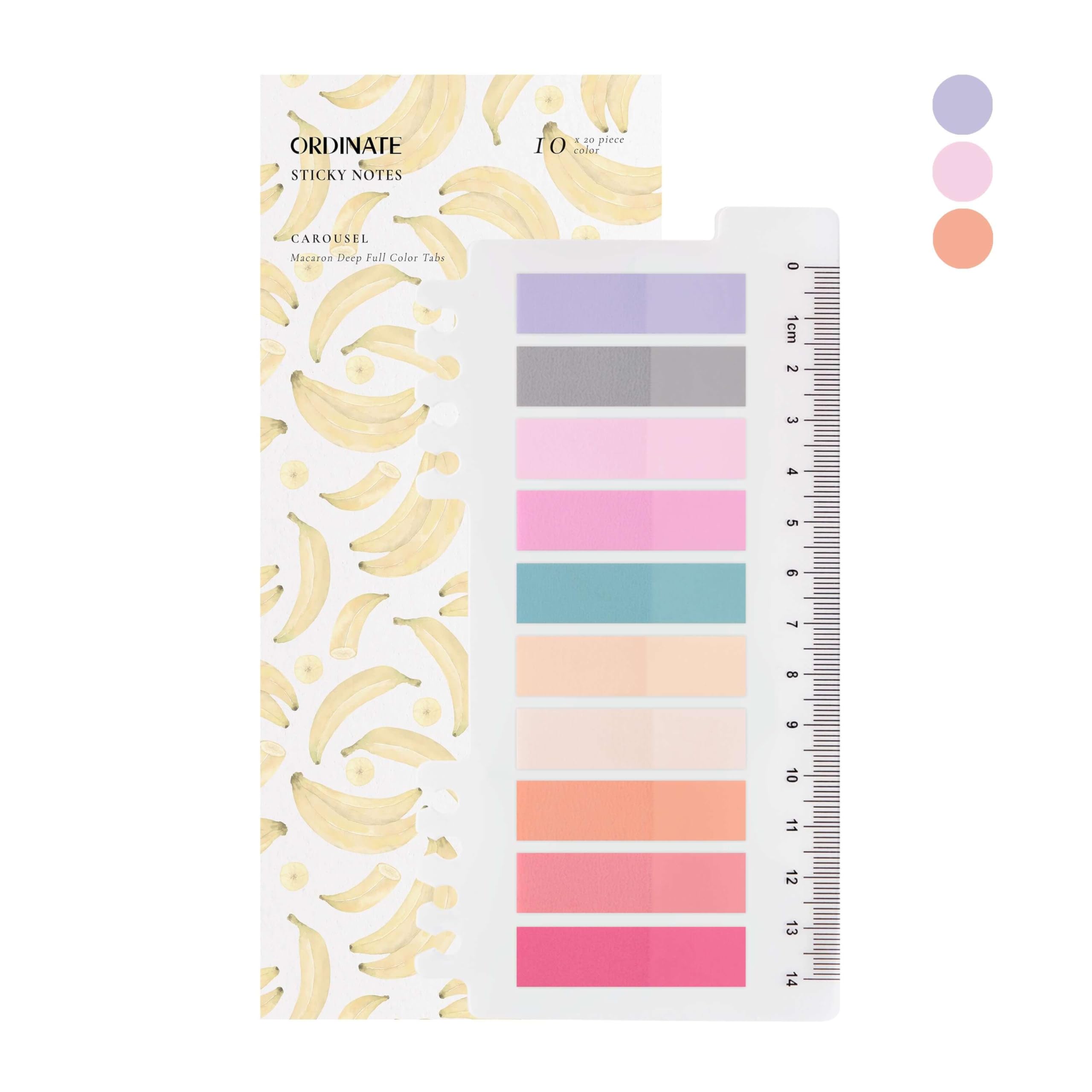 Ordinate 200 tiras adhesivas, notas adhesivas transparentes, notas adhesivas, notas adhesivas, notas adhesivas para escribir en pastel, accesorios para libros, marcadores (D - 200 unidades Carousel)