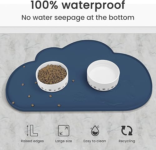 Miniatura 62 de Ptlom Mantel individual de silicona para perros y gatos, antideslizante, impermeable, para alimentos y agua, tapete para bandeja para cachorros