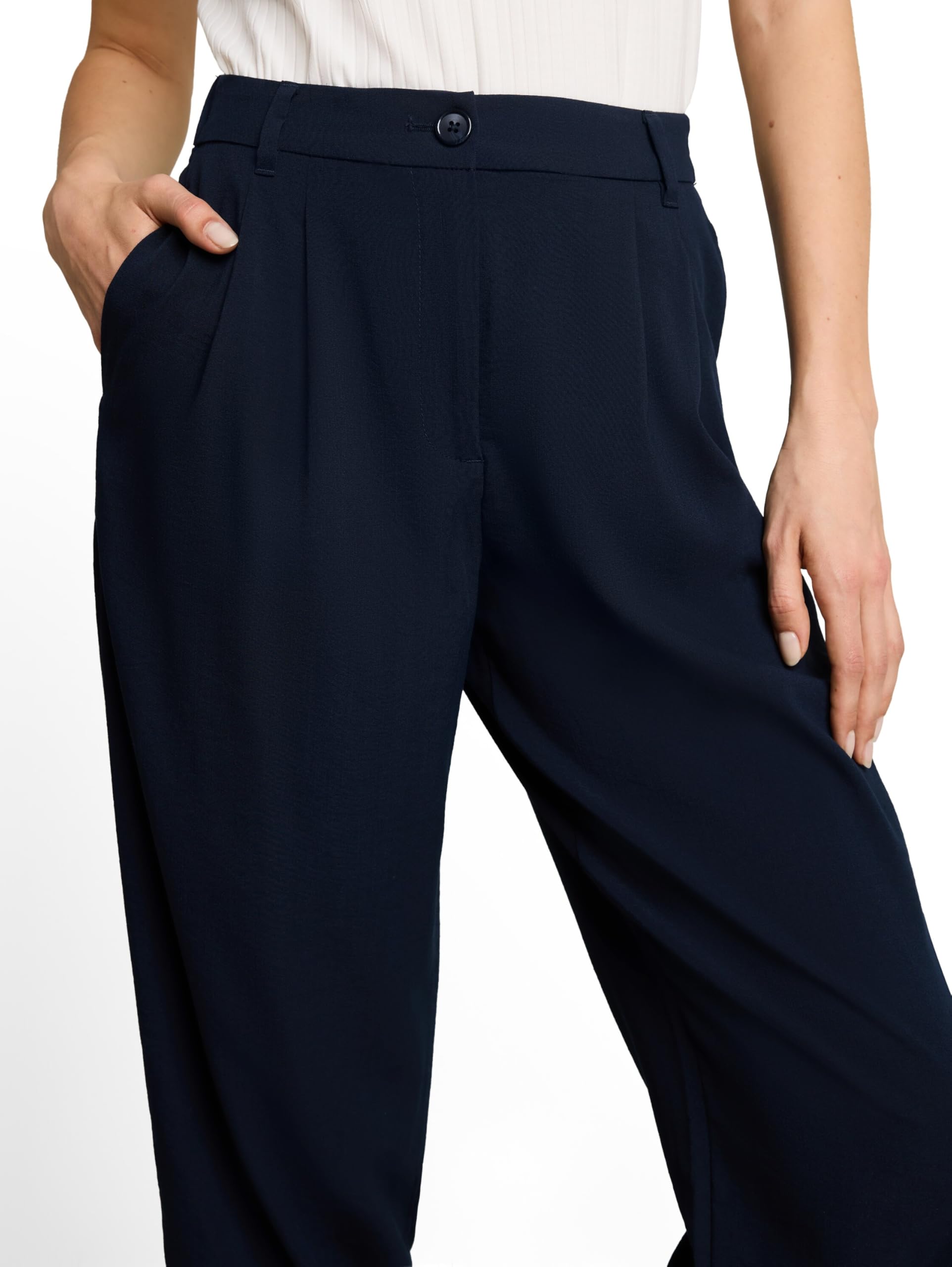 Tom Tailor Damen Cropped Barrel Hose 1051388