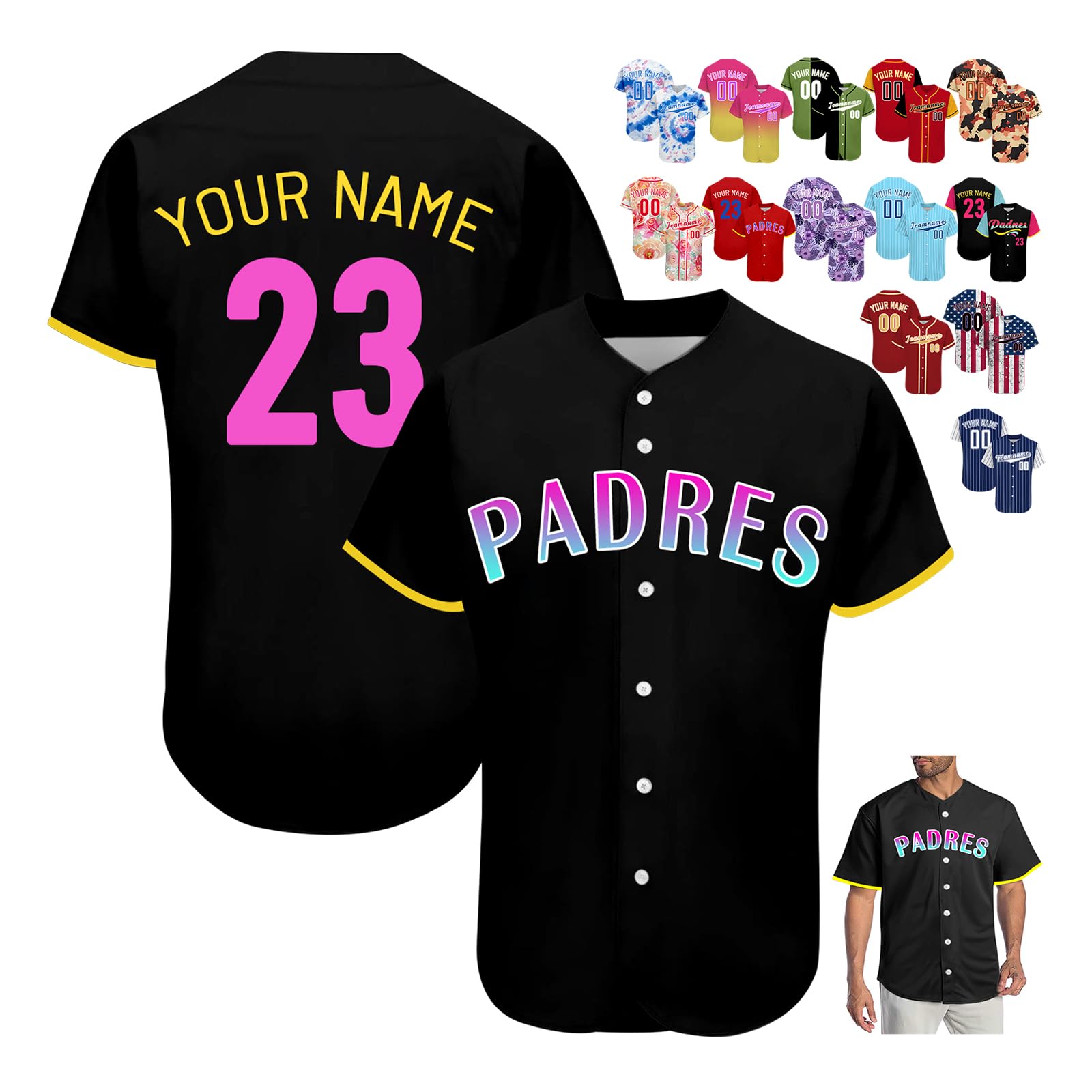 Custom Baseball Jersey Personalized Name Number Baseball Shirts Customized Softball Jersey Uniform for Men Women Youth