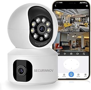 securinnov 5MP Indoor WiFi Smart CCTV Camera for Home | 1080p Full HD | Color Night Vision | Motion Detection | Two Way Au...