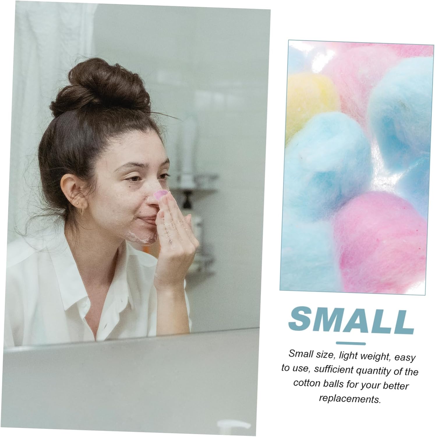 OUNONA 1Pack Colored Cotton Balls for Makeup Removal Pack of Soft Absorbent Cotton Balls for Home and Beauty Salon Use Gentle Skin