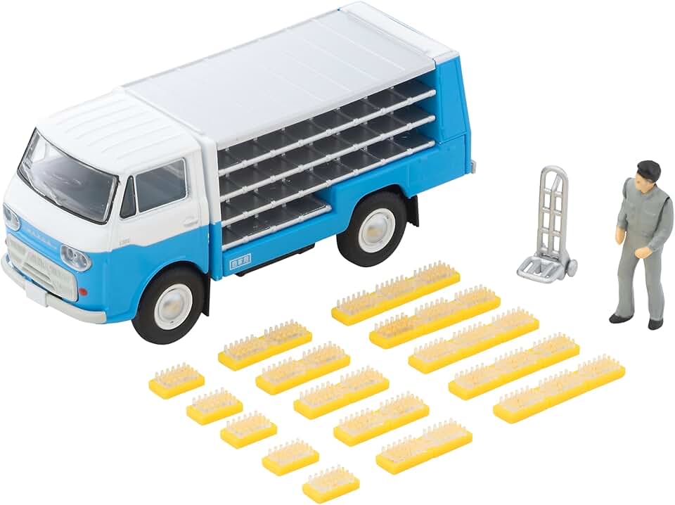 Tomica Limited Vintage LV-210a Mazda E2000 Bottle Car, White/Light Blue Finished Product