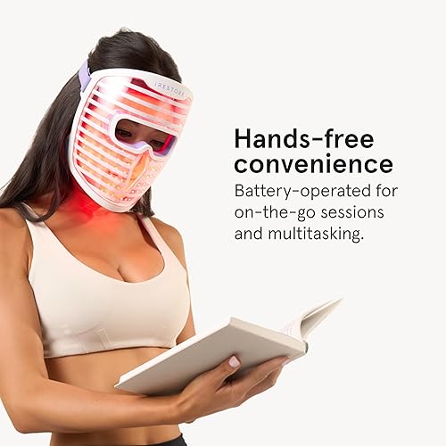 Miniatura 8 de iRestore Máscara facial LED para piel juvenil, terapia de luz roja para cara, terapia roja, azul e infrarroja para arrugas, líneas finas, puntos