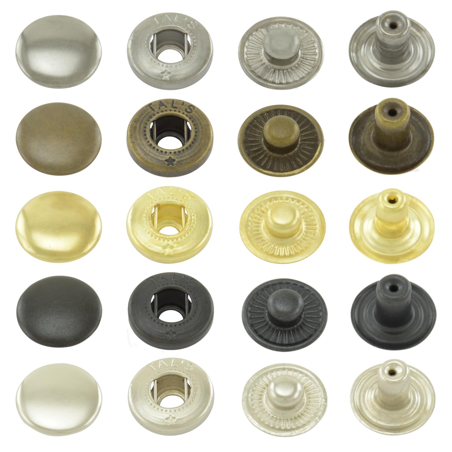 144 Set Bottoni A Pressione Metallici - Kit Con 4 Strumenti Per Jeans, Vestiti E Fai Da Te | 12.5mm - Foto 6