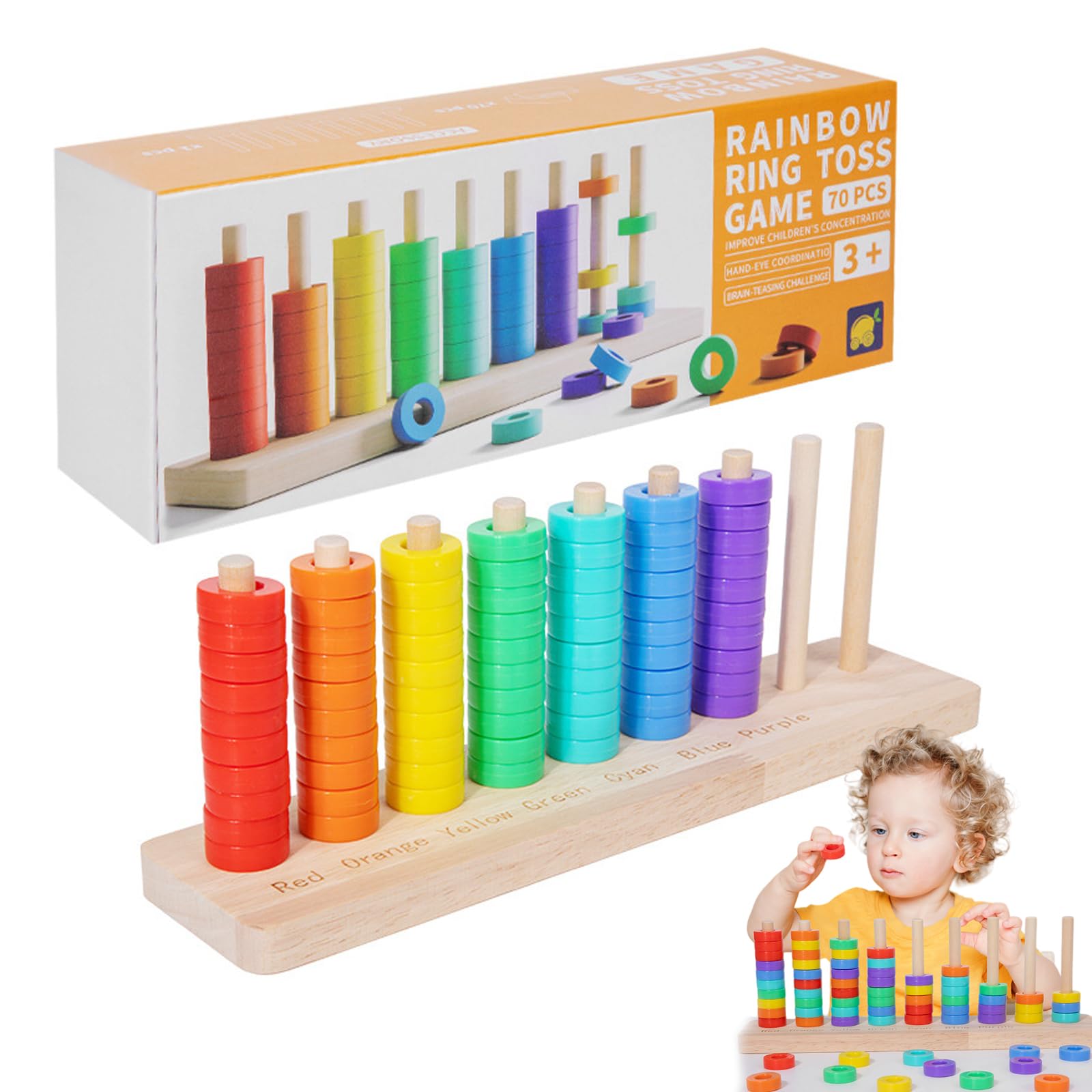 GUUTHQOR Color Stack Match Game,Color Stacking Sorting Toys,Color Stack Challenge Ring Stacking Puzzle,Travel Stacking Games for 2 Players,Quick Puzzle Game for Kids/Adults (Style B)