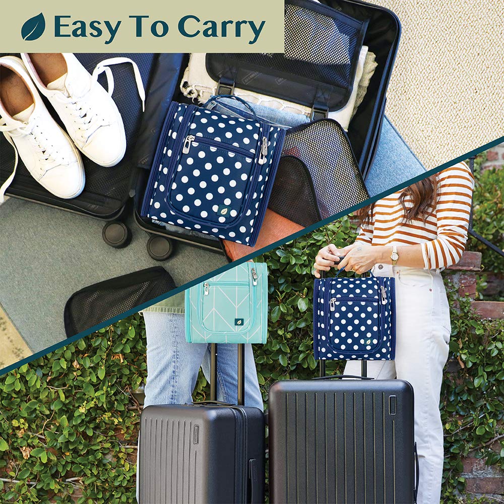 PAVILIA Beauty case da viaggio da appendere per donne e uomini, organizer per articoli da toeletta da bagno, blu navy, M, Beauty case