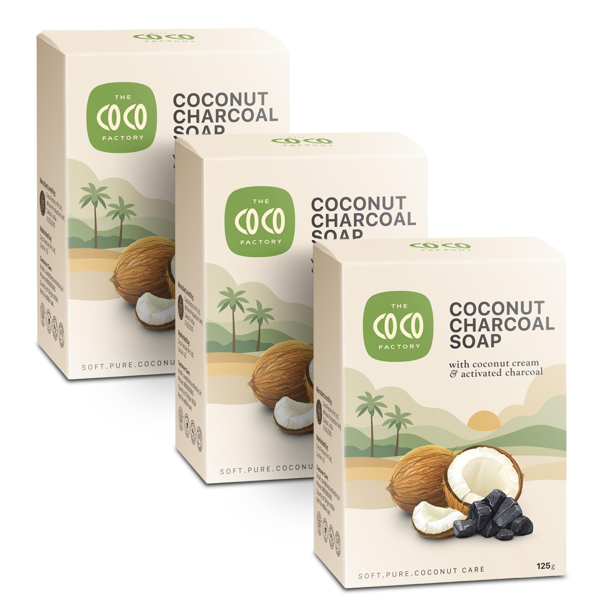 - Activated Charcoal Handmade Soap Bar Pack of 3 125g Natural Bathing Soap for Acne Oily Skin Tan Removal Anti Aging Detox Face Body Soap for Men and Women