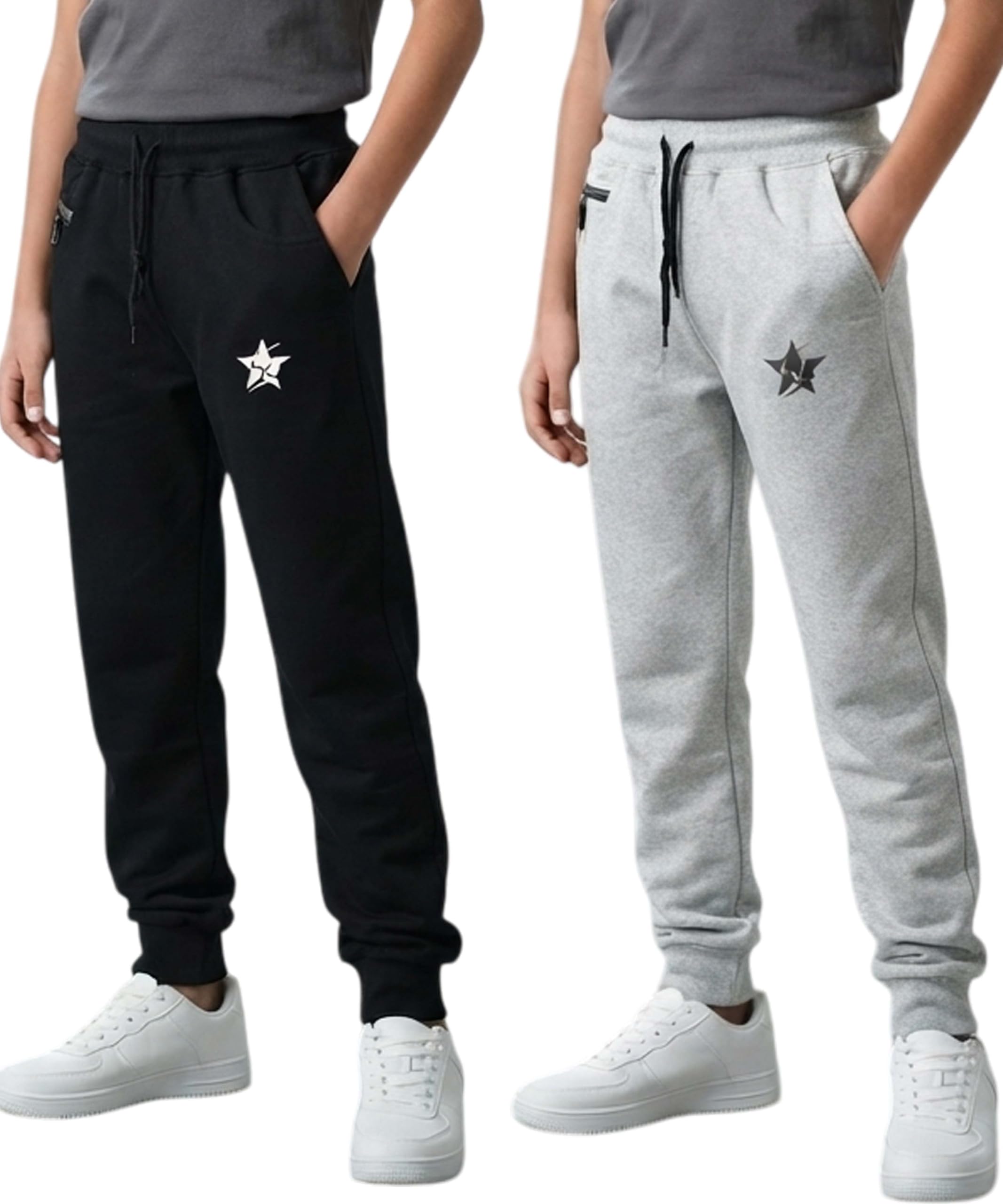 STARLATH Boy's Cotton Joggers Track Pants for Boys Combo (Pack of 2)-image-32