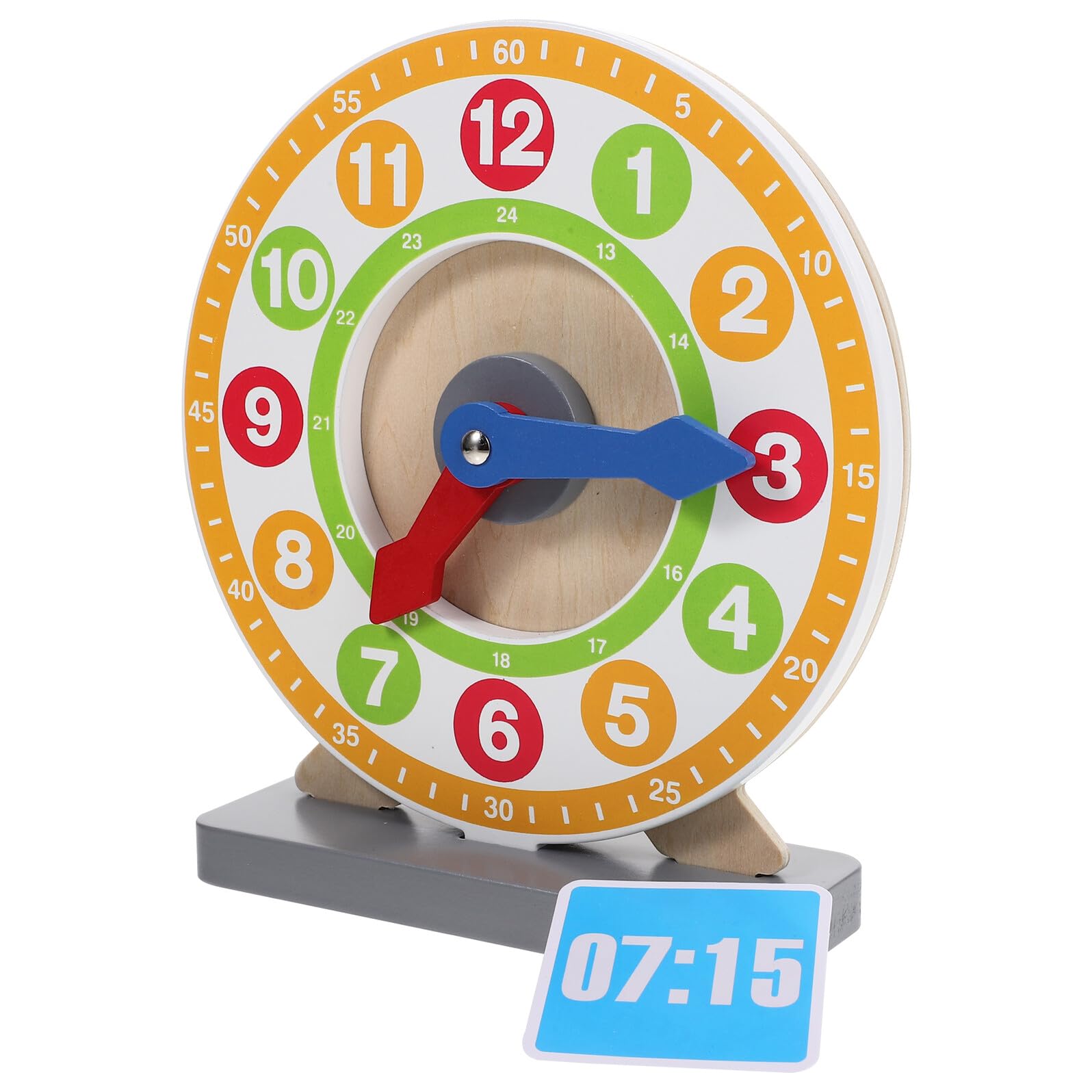 Reloj de Enseñanza de Madera para Niños, Decoracion Colegio, Número Reloj | Modelo Didáctico de Aprendizaje, Uso Educativo, Favorece la Noción, Formato Compacto