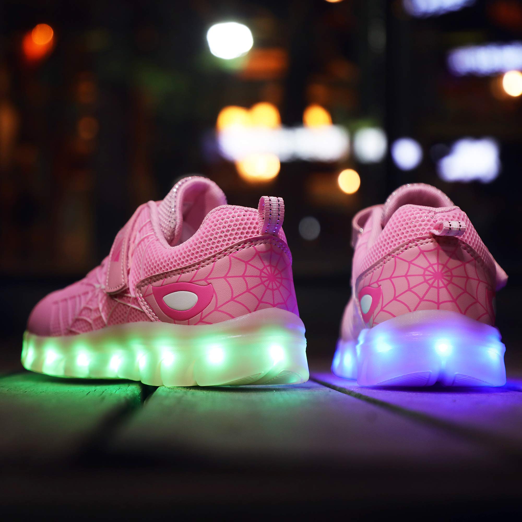 LED Scarpe Sportive per Bambini Ragazze e Ragazzi 7 Colori USB Carica Lampeggiante Luminosi Running Sneakers con Luci Traspirante Basso Ultraleggero Baskets Shoes per Natale Compleanno Regalo