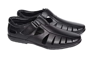 Bluegold MEN'S COMFORTABLE STYLISH SANDALS 7 UK (BLACK)