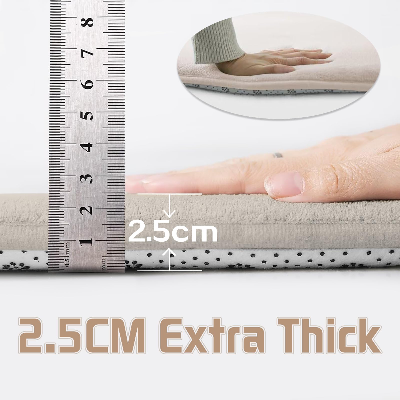 Tapis d'éveil et de Jeux Epais de 2.5cm, Beb Tapis pour Bébé Conception Antidérapante 150 x 180 cm Crème Tatami Tapis pour la Chambre Bebe, Chambre d'enfants pour Filles et Garçons