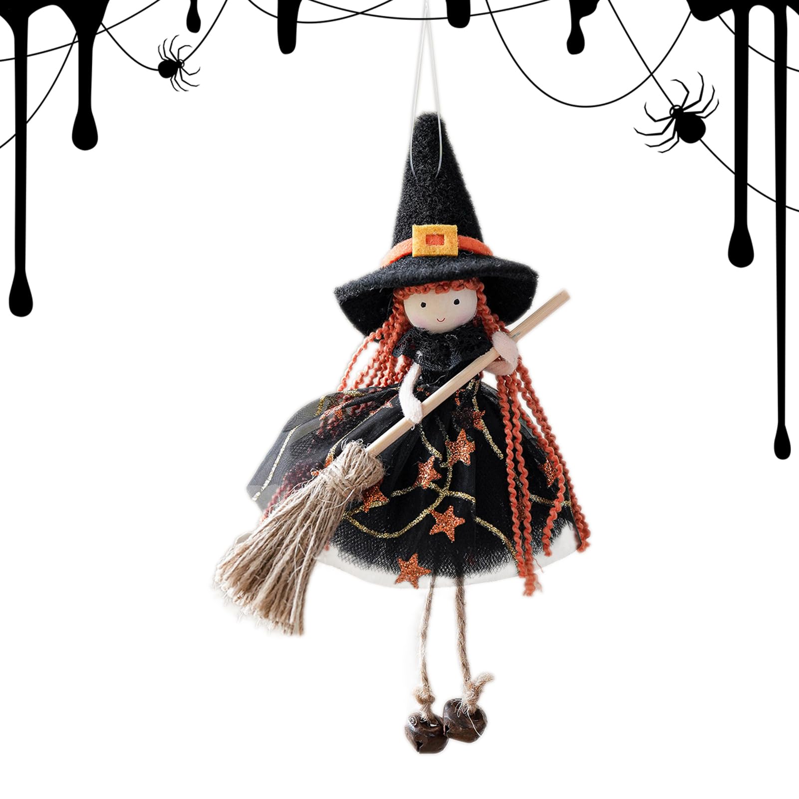 Muñeca Bruja de Cocina para la Buena Suerte | Adorno Colgante de Muñeca de Bruja | Figura Coleccionable de Decoración Colgante Escalofriante para Interior Exterior Jardín Pared Ventana Hogar