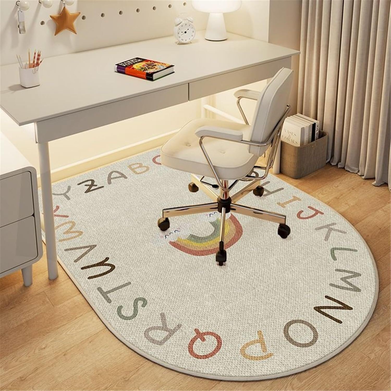 SSDDLZEQ Premium durable range Modern Cartoon-themed Computer Gaming Chair Cushion, Designed Specifically For Wooden Floors(Letters,100x160cm)