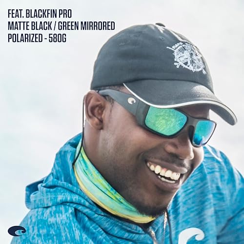 Miniatura 7 de Costa Del Mar SUNGLASSES Costa Del Mar Man - Gafas de sol con montura negra mate, lentes de espejo azul, 2.36 pulgadas