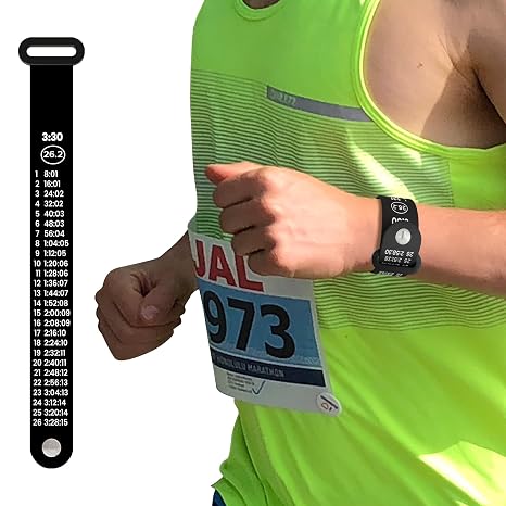 BibBoards Marathon Pace Band - Your Personal Pace Coach for Races & Training to Crush Goals - Waterproof, Lightweight Race Pace Band - Running Accesso