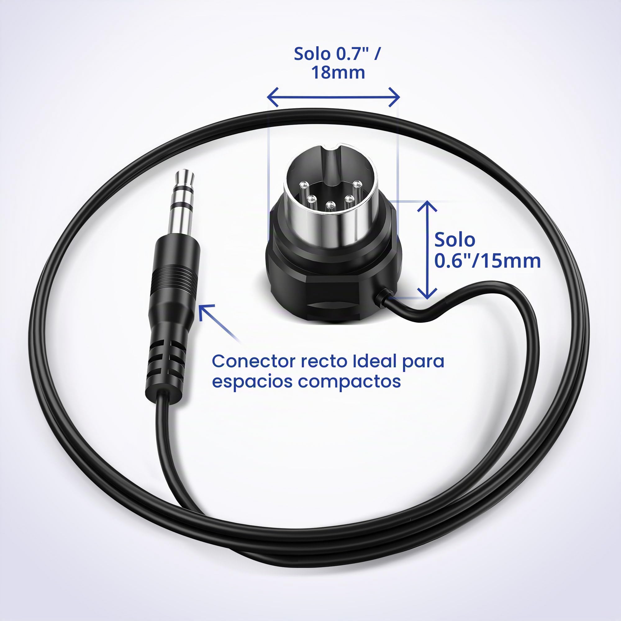 CME Pack de 4 Cables MIDI TRS – TRS Tipo A Recto de 3,5 mm (1/8") a DIN de 5 Pines Angulado, 30 cm, Ideal para Espacios Reducidos y Conexiones de Patch