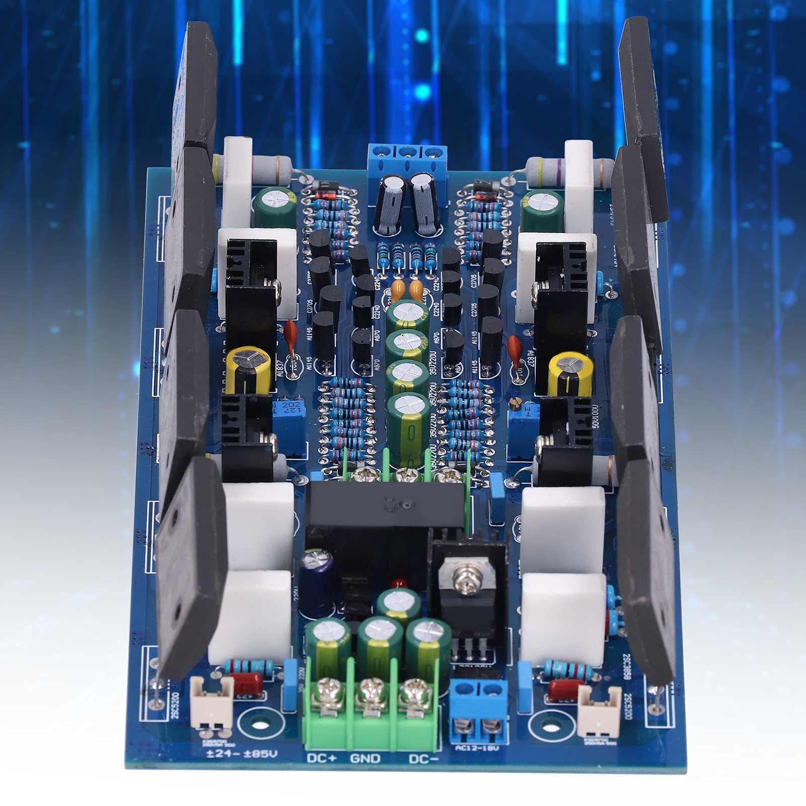 Ejoyous Płytka Wzmacniacza Mocy PCB 2-kanałowa Płyta Wzmacniacza 300 W Plus 300 W Rezystory o Wysokiej Dokładności Importowane Kondensatory Elektrolityczne do Naprawy Sprzętu Audio Home Stereo