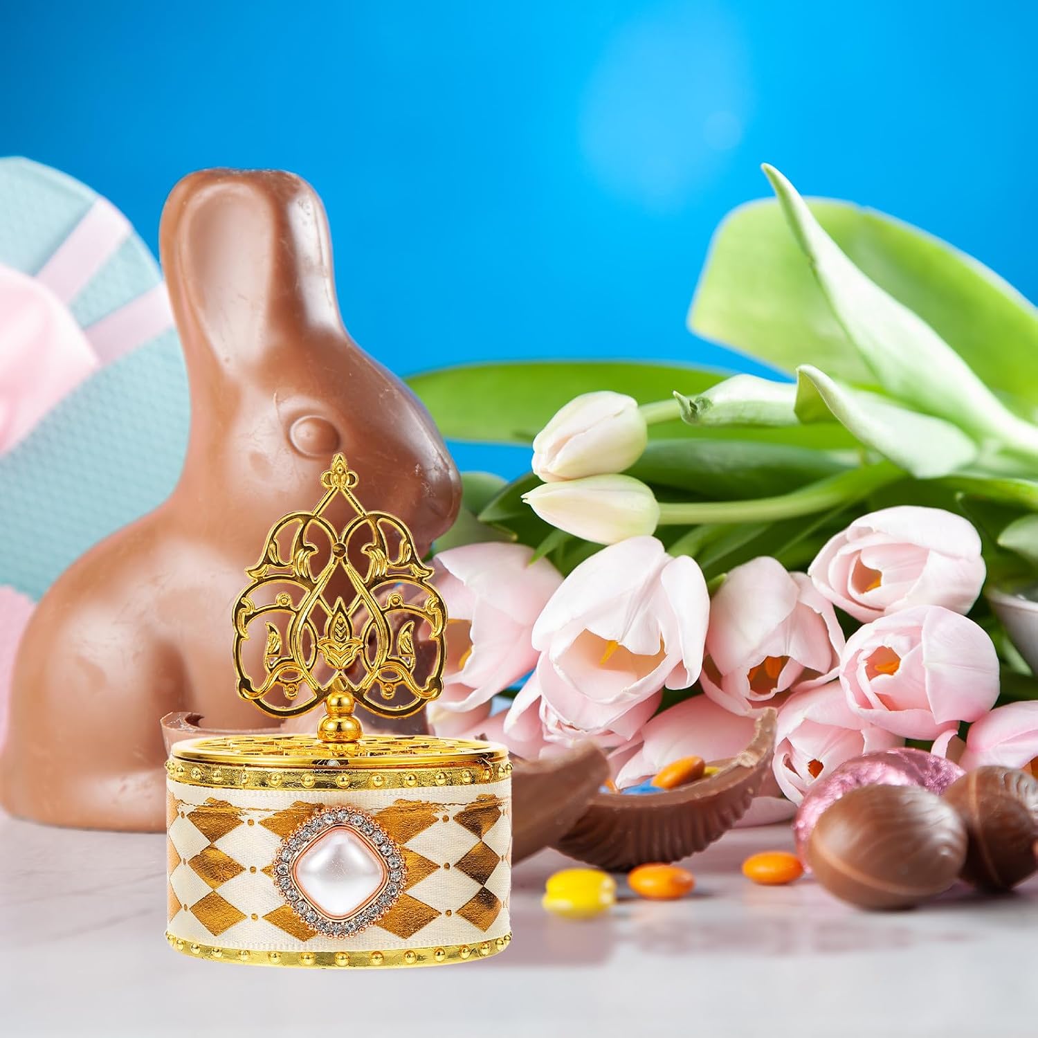Luxshiny 12pcs Golden Plastic Candy Boxes for Chocolate and Candies image 5