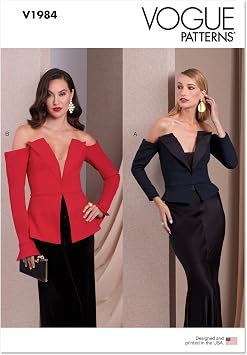Vogue Misses Close Fit Tops Sewing Pattern Packet, Sizes 8-10-12-14-16, Multicolor