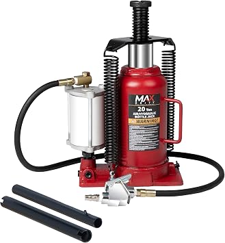 Maxority 20-Ton 40,000 LBs Air Hydraulic Pneumatic Quick Lift Car Bottle Jack with Aluminum Alloy Pump and Manual Hand Pump for Auto Repair and House Lift
