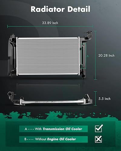 Vista 276 de SCITOO Radiador 2839 apto para Jeep 2006-2010 para Jeep para Commander 3.7L 2005-2010 para Jeep para Grand Cherokee 3.7L 2005-2009 para Jeep