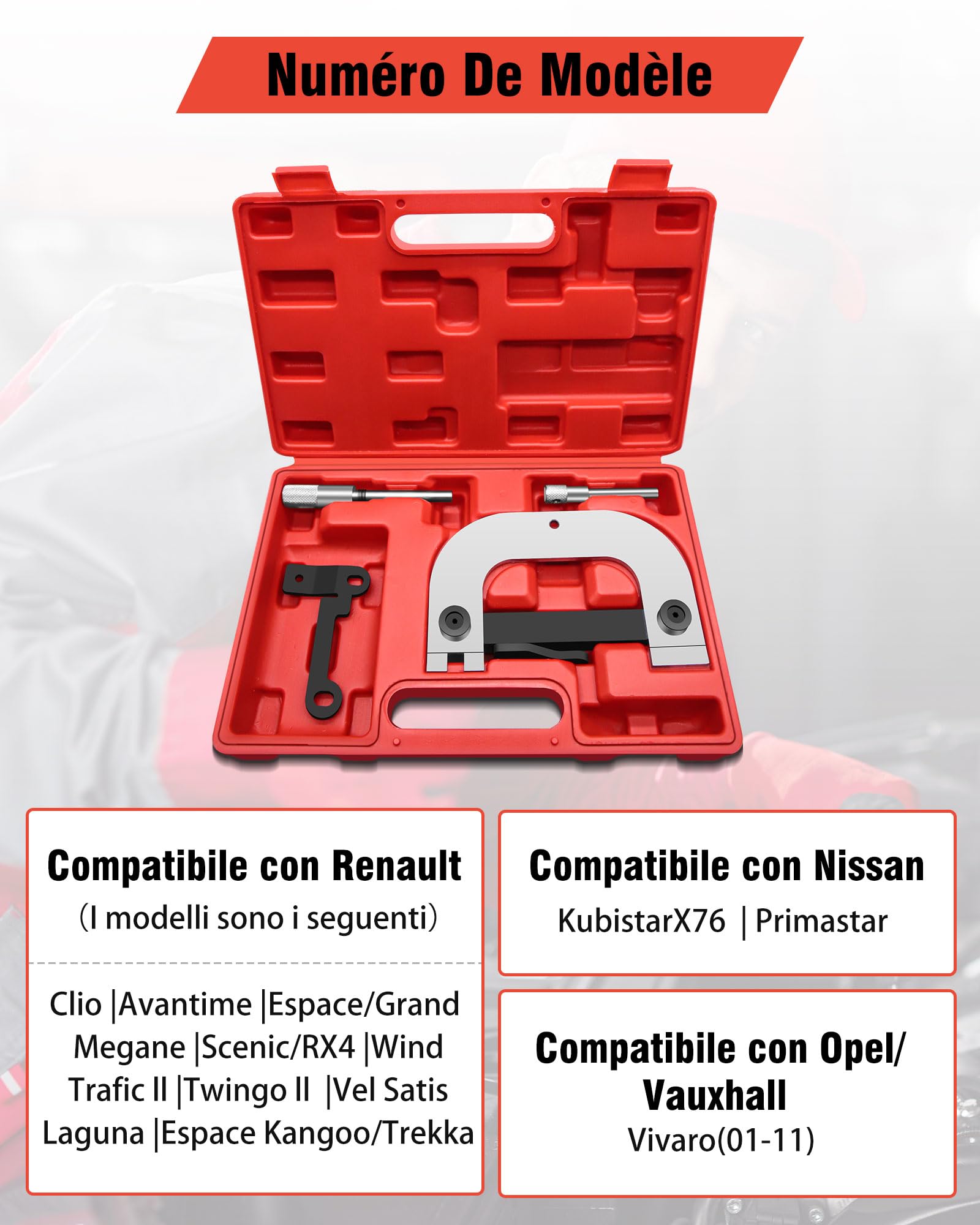 RUIZHI Kit Outil de Calage Distribution pour Renoult 1.6 16v, 1.4, 1.8, 2.0, K4J K4M F4P F4R, Outil De Distribution et Calage Arbre à Cames
