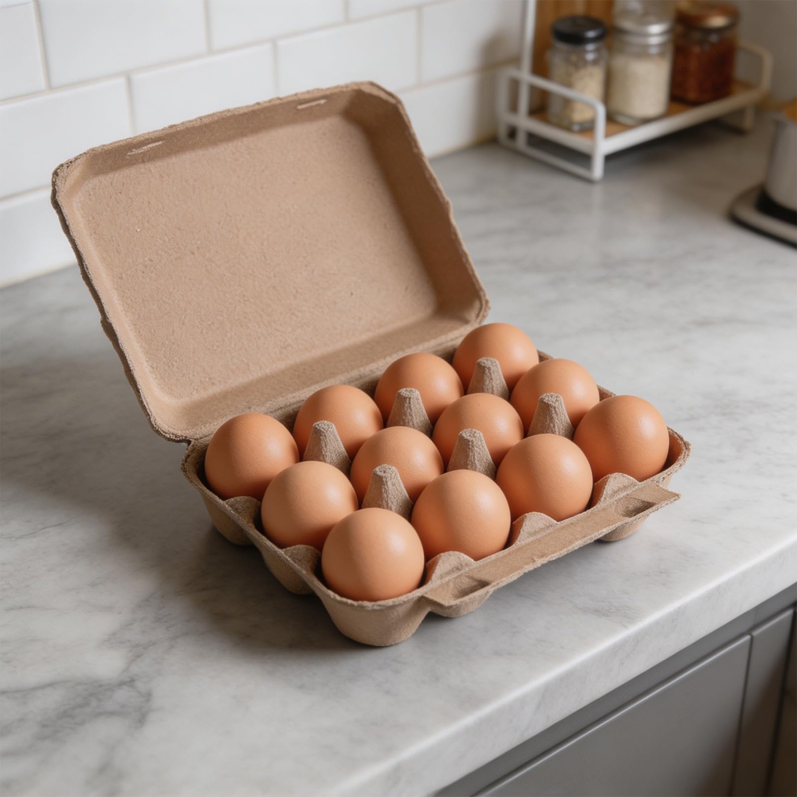 50 cajas de huevos de papel resistentes con 12 compartimentos, ideales para organizar y proteger huevos, herramientas de cocina, cartón de ovocitos