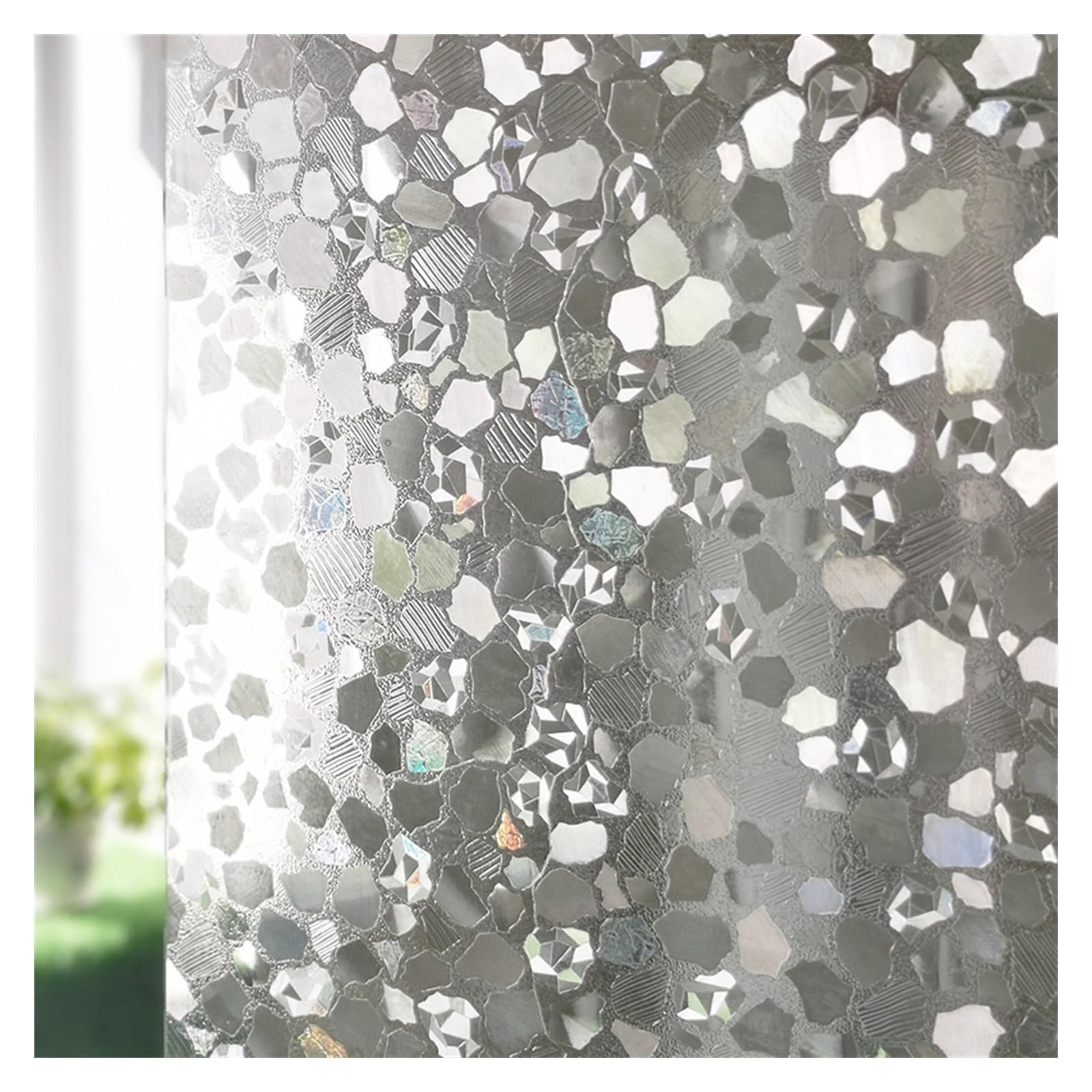 Gc3sj7wn6b Champagne Privacy Film Window Privacy Film 3D Vinyl Non Adhesive Static Cling Decor Sticker Heat Control Anti-Uv Glass Door For Home Office Decoration Window Film(,75X200cm)