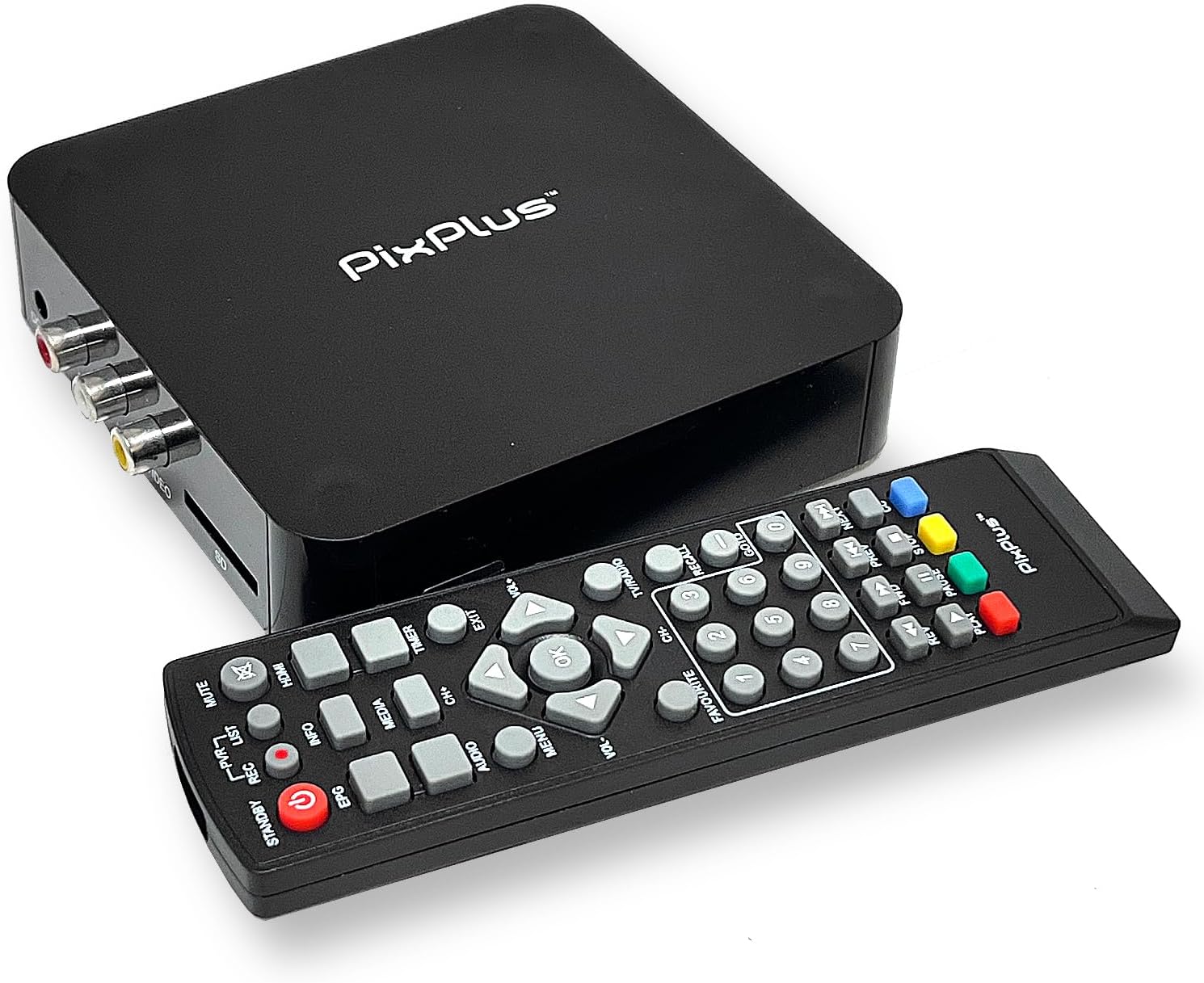 PixPlus ATSC Digital TV Converter Box with Recording DVR Built in 64 GM Memory HDMI Output TV Channel Tuner Function Set Top Box - Remote Contro