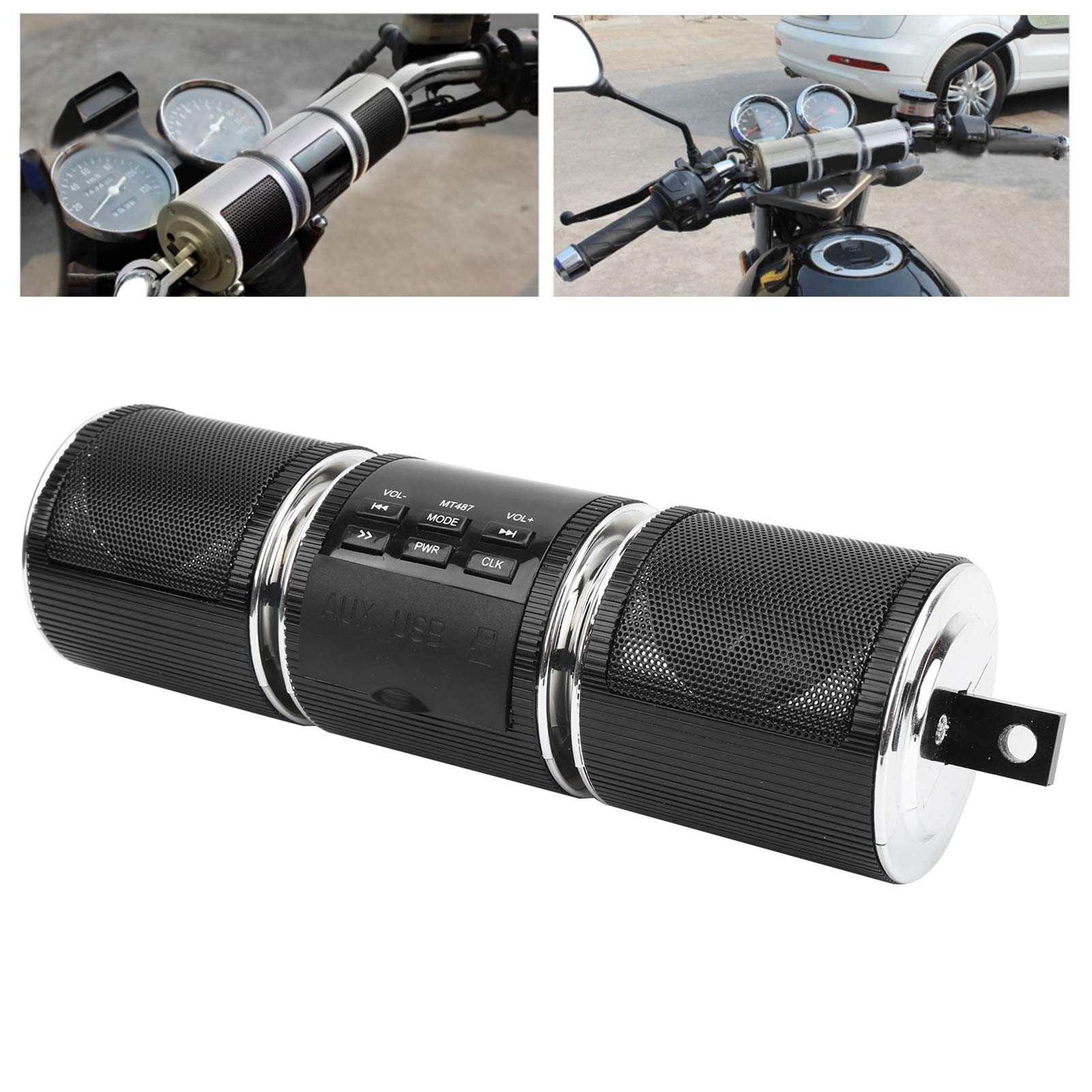 Altavoz Estéreo para Motocicleta, Resistente Al Agua, de Audio Bluetooth de para Conducción Al Aire Libre, Aleación de Aluminio Negro, 2 Unidades (Black)