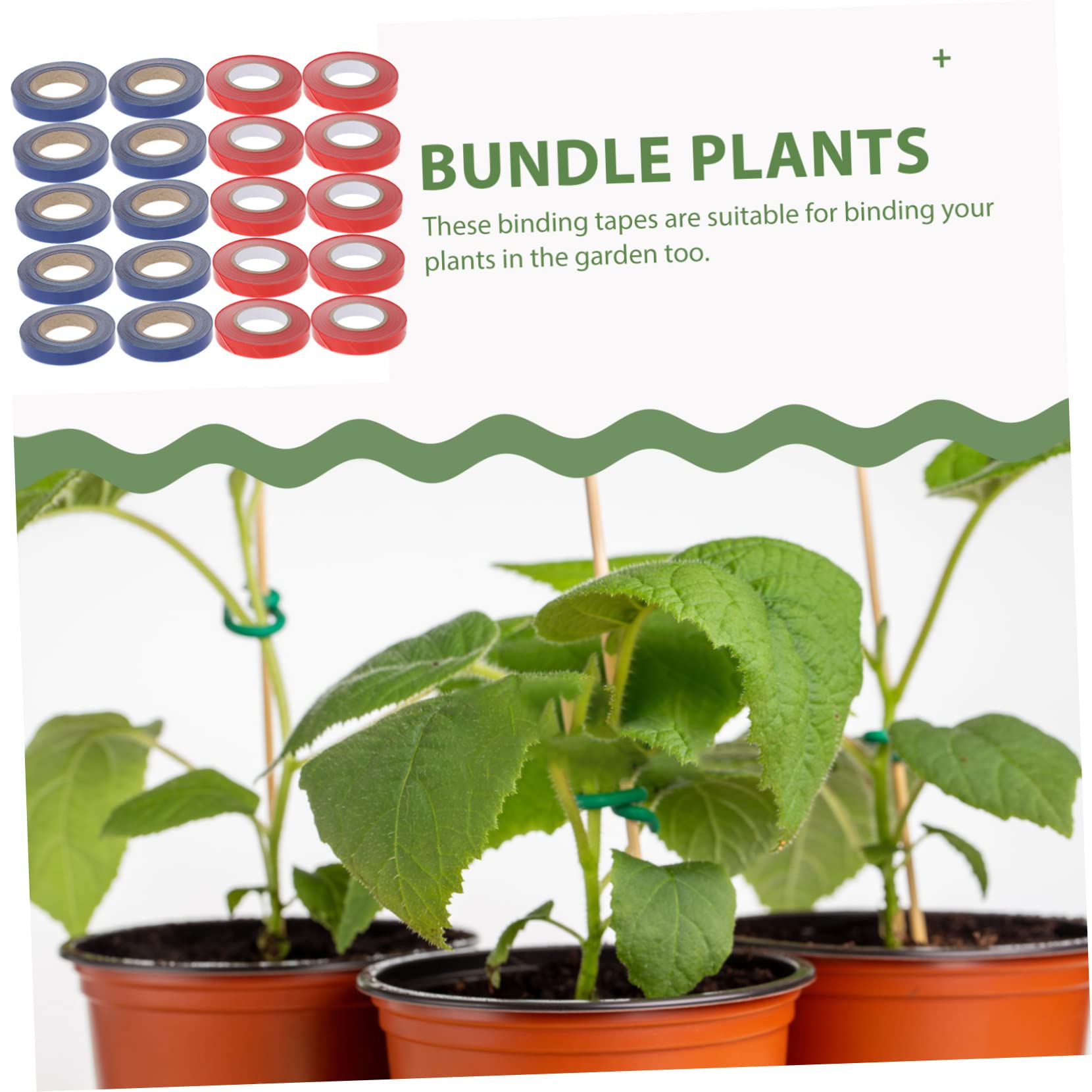 BESTonZON 20rollen Pflanzenbinder Wiederverwendbares Gartenband Aus PVC Astbänder Für Pflanzen Ranken Und Bäume Dehnbar Und Wetterbeständig