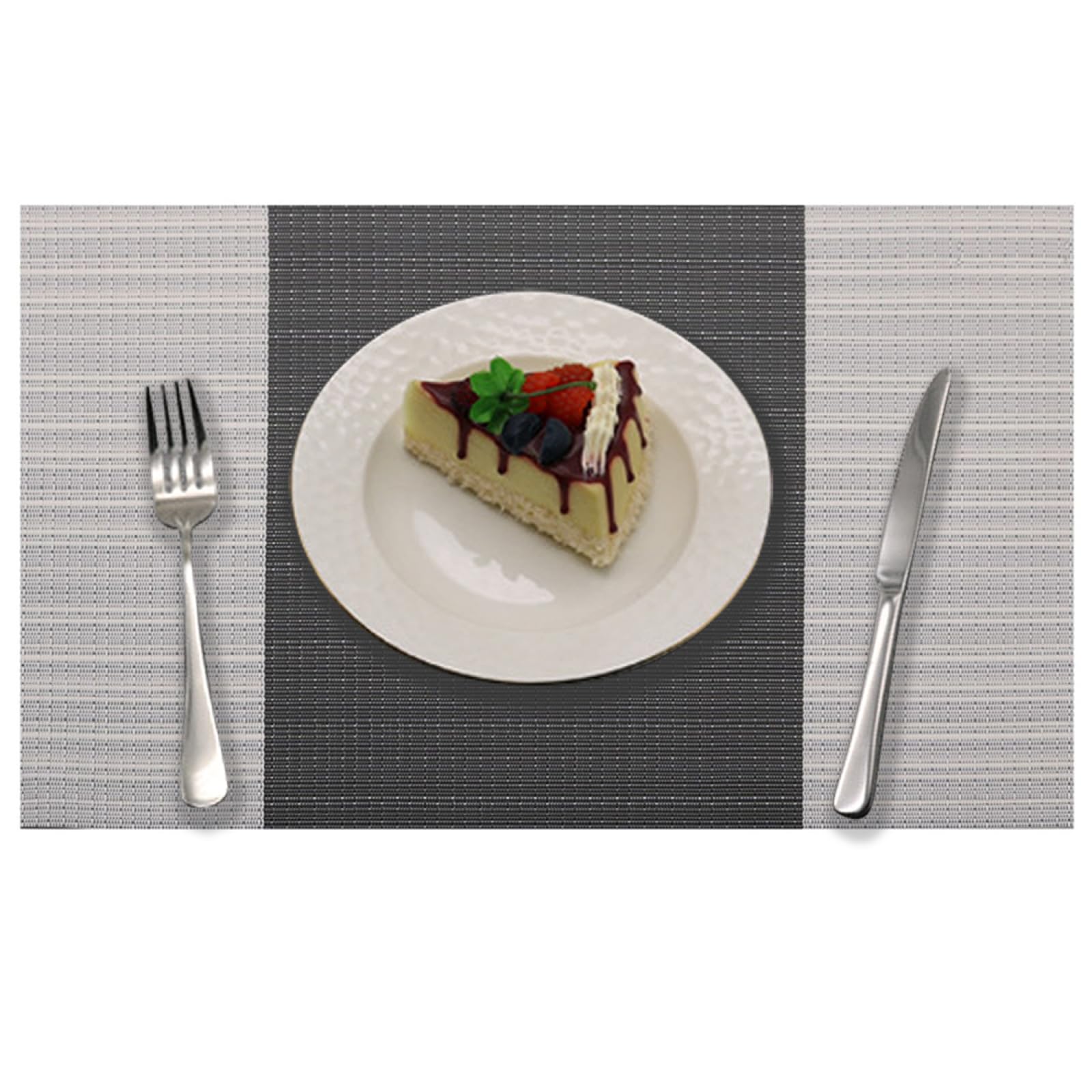 Tovagliette rettangolari Lavabili | Tappetino da caffè e tè Lavabile in PVC | Tovaglietta nordica Moderna Adatta per Decorazioni da Cucina per cene e Feste | 30x45 cm, Grigio, 8 Pezzi (Grigi