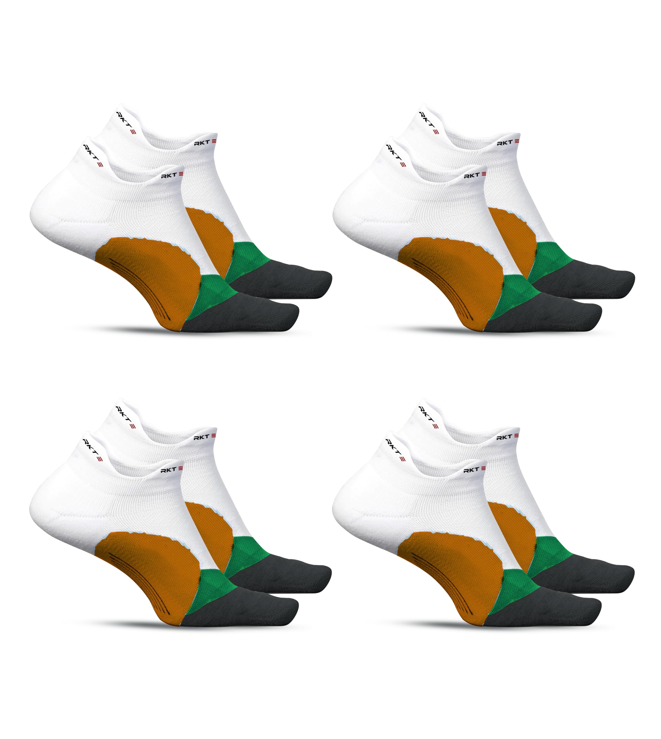 rktx Men & Women Ankle Length Socks, Free-Size, Multicolour, Pack of 4, Athletic Socks (IN, Alpha, Free Size, 4, 4 ➤ White Orange)-picture-11