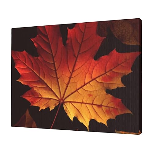 KLOPH Fall Autumn Leaves Canvas Wall Art for Living Room