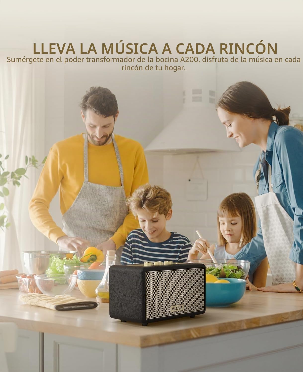 MLOVE Altavoz Bluetooth portátil A200 con entrada auxiliar, ranura micro SD, puerto USB, subwoofer potente, acoplamiento TWS, batería larga y 80 W