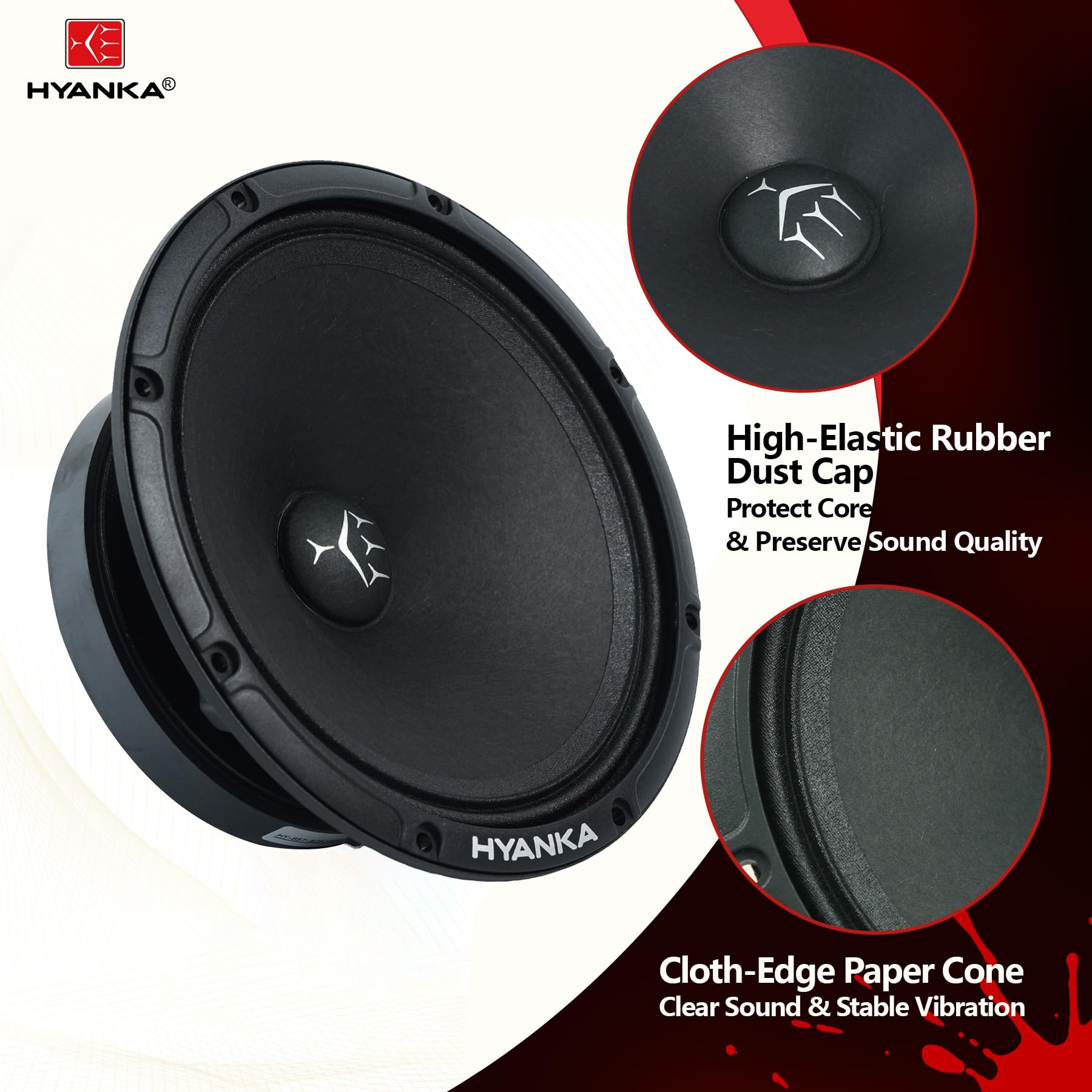 Amazon.com: H YANKA SMD-65 6.5 Midrange Speakers Car Audio, 250
