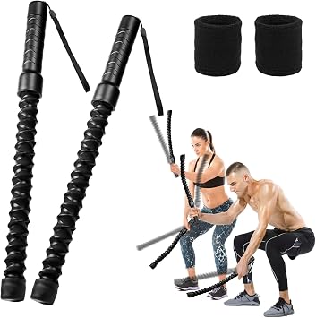 Ropeless Battle Ropes for Home Gym, Lightweight Battle Rope for Fitness Beginners, Portable Workout Portable for HIIT and Strength Training, Durable Exercise Ropes for Home Workout - 2PCS