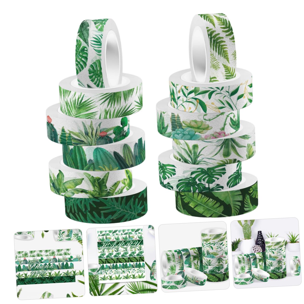 Operitacx 60rollos Cinta Washi Aesthetic Diseño De Plantas Para Manualidades y Decoración De Diarios Cinta Adhesiva Decorativa Para Scrapbooking y Embalaje