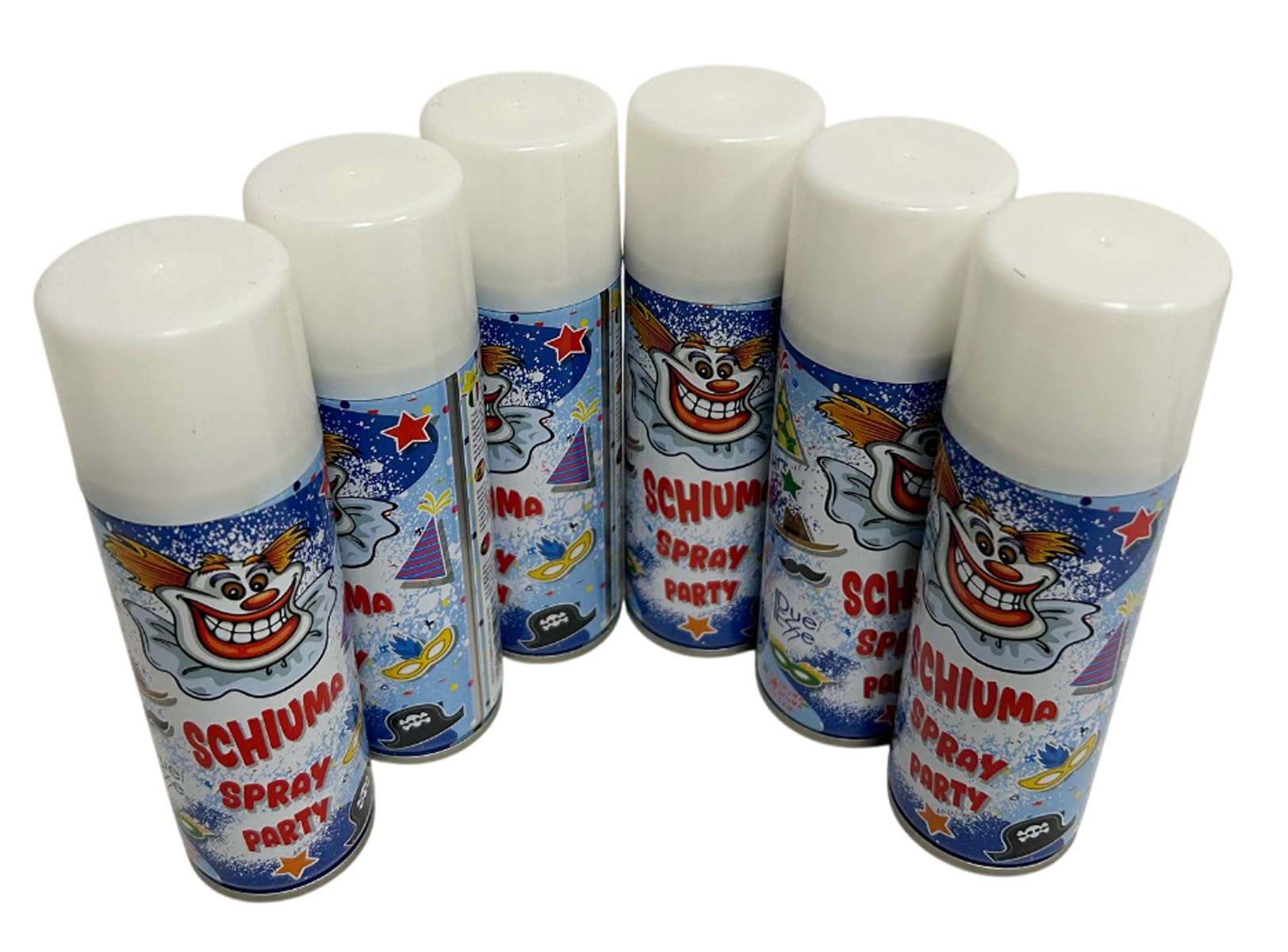 Schiuma Spray 6 pz Confezione da 6 Bombolette di Schiuma Spray Festa Party Carnevale Scherzi di Carnevale Bambini Ragazzi Adulti 150ml 100ml Bombolette Schiuma di Carnevale Schiuma Scherzo (6x 100ml)